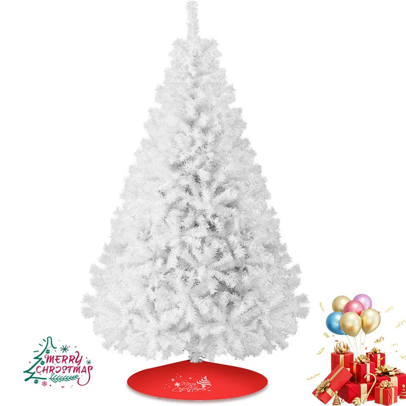 7FT White Christmas Tree with Metal Base