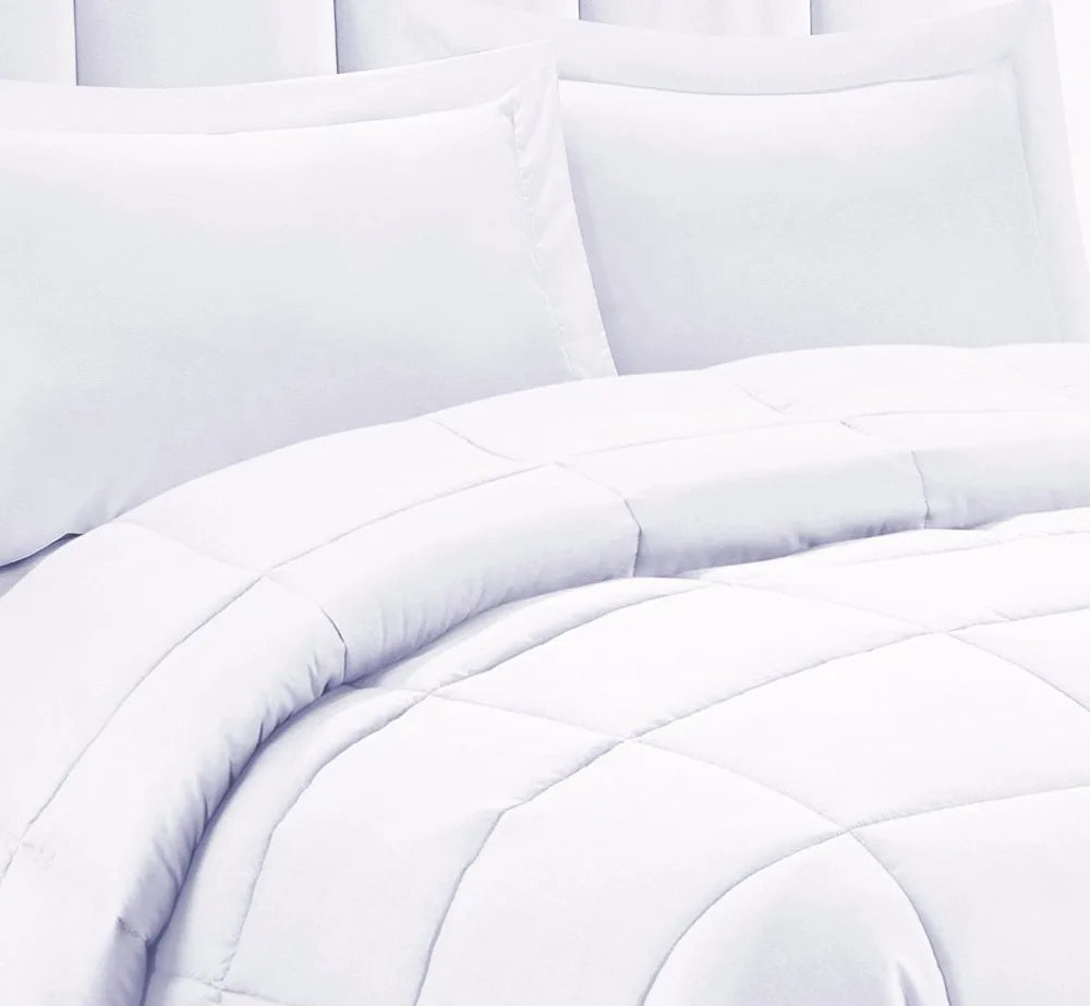 Solid White Home Double Fill Down Alternative Comforter