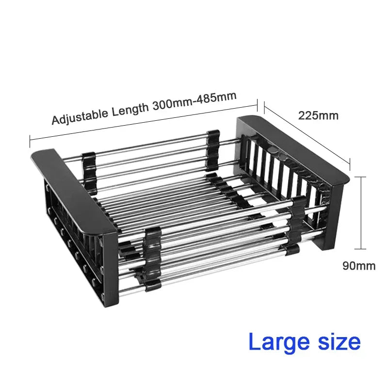 Kitchen Stainless Steel Sink Drain Rack Storage Organizer
