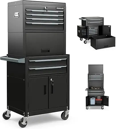 6 Drawers 3-in-1 Extra Large Tool Storage Cabinet with 4” Universal Lockable Wheels