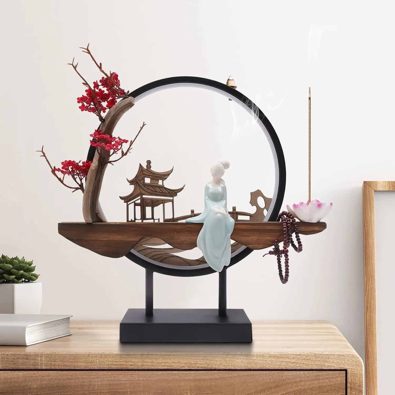 Incense Holder with LED Light Ring