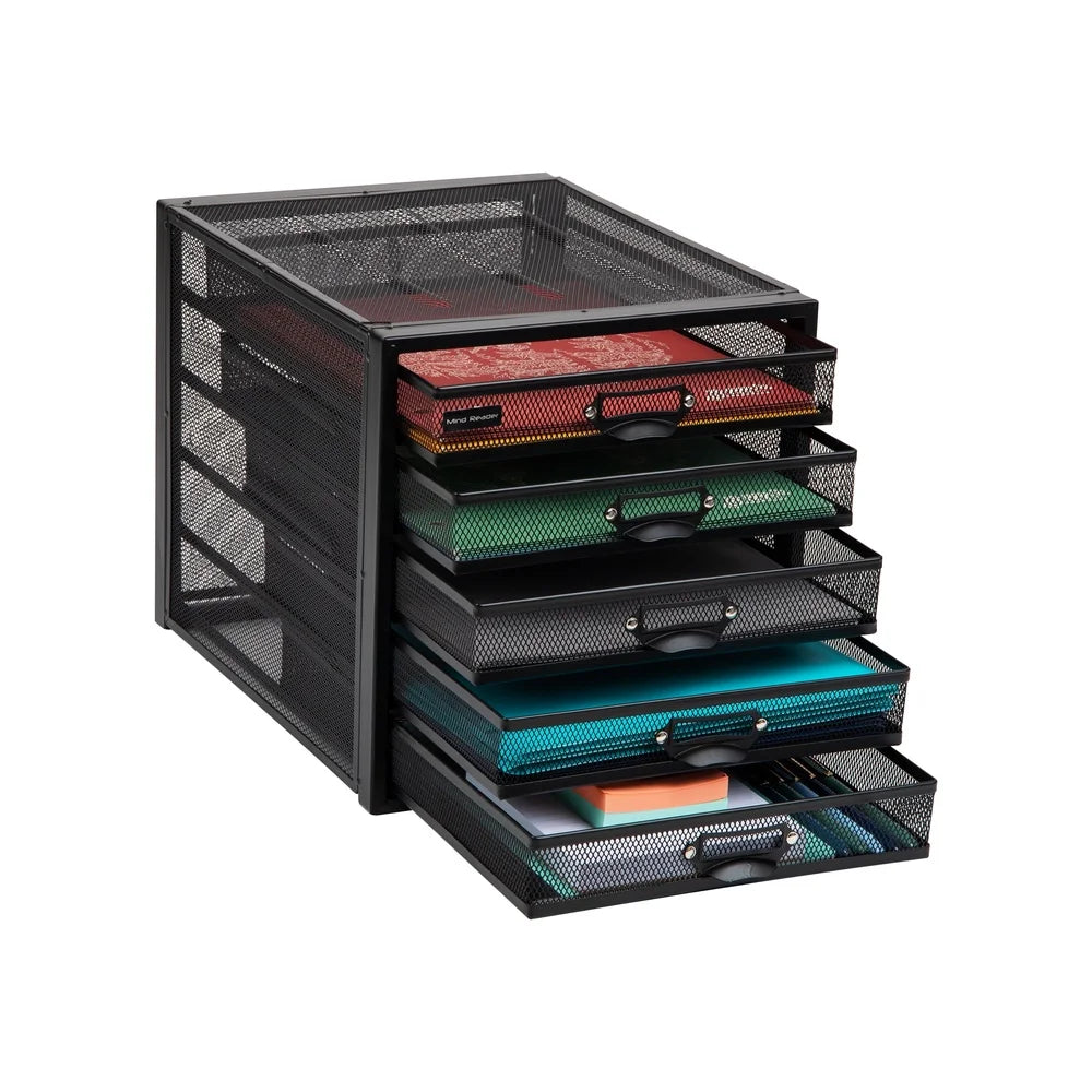 5 Drawer File Storage Organizer Efficient Workspace Accessory
