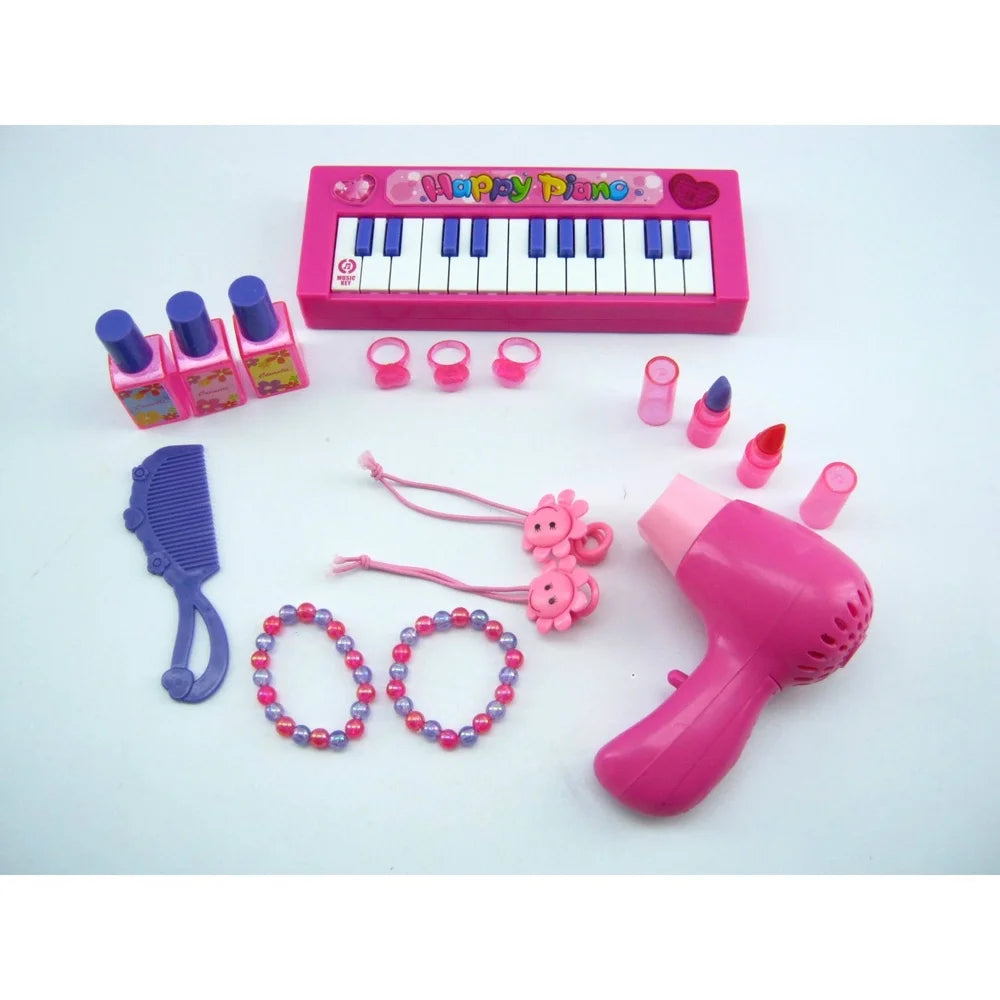 Children's Play Vanity Set with Music Lights Stool