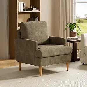 Accent Chairs Set of 2, Modern Comfy Chenille Armchair