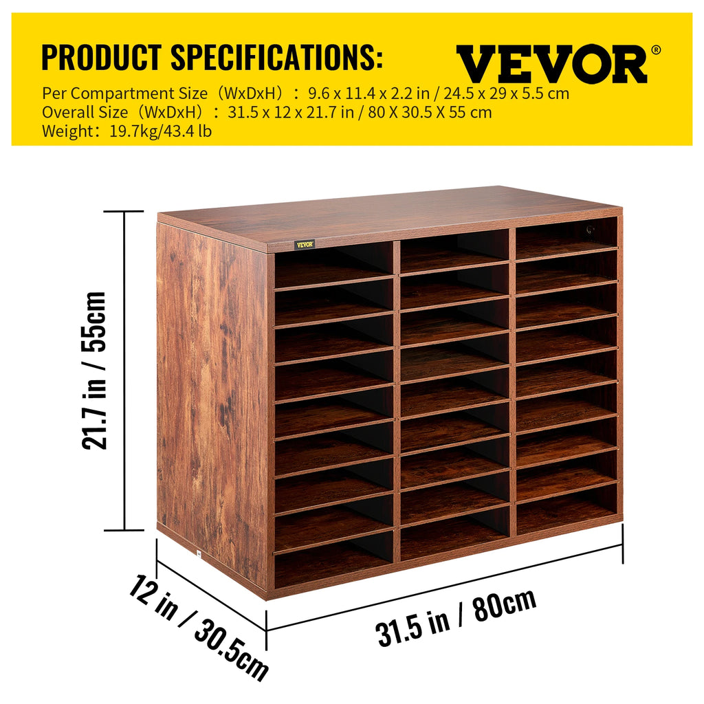 Literature Organizers 5/12/24/36 Compartments Office Mailbox w/ Adjustable Shelves