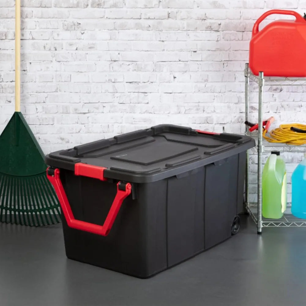 4-Pack 40 Gallon Storage Boxes, Heavy-Duty  Bins w/Lids and Wheels