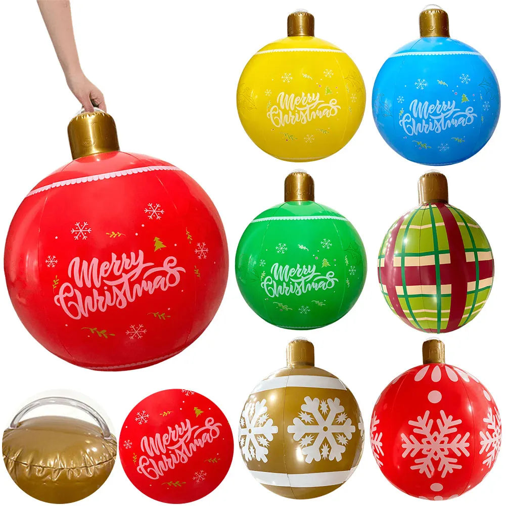 24 Inch Giant Inflatable Christmas Ball Large Outdoor Decorated