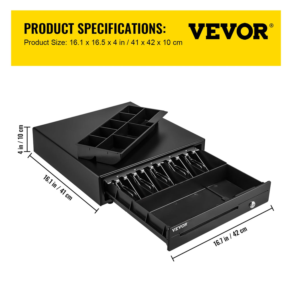 Cash Register Drawer 16" 12 V for POS System Tray