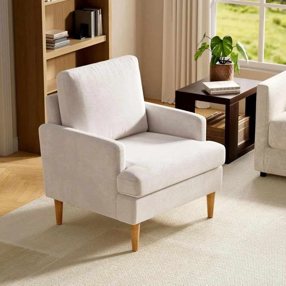 Accent Chairs Set of 2, Modern Comfy Chenille Armchair
