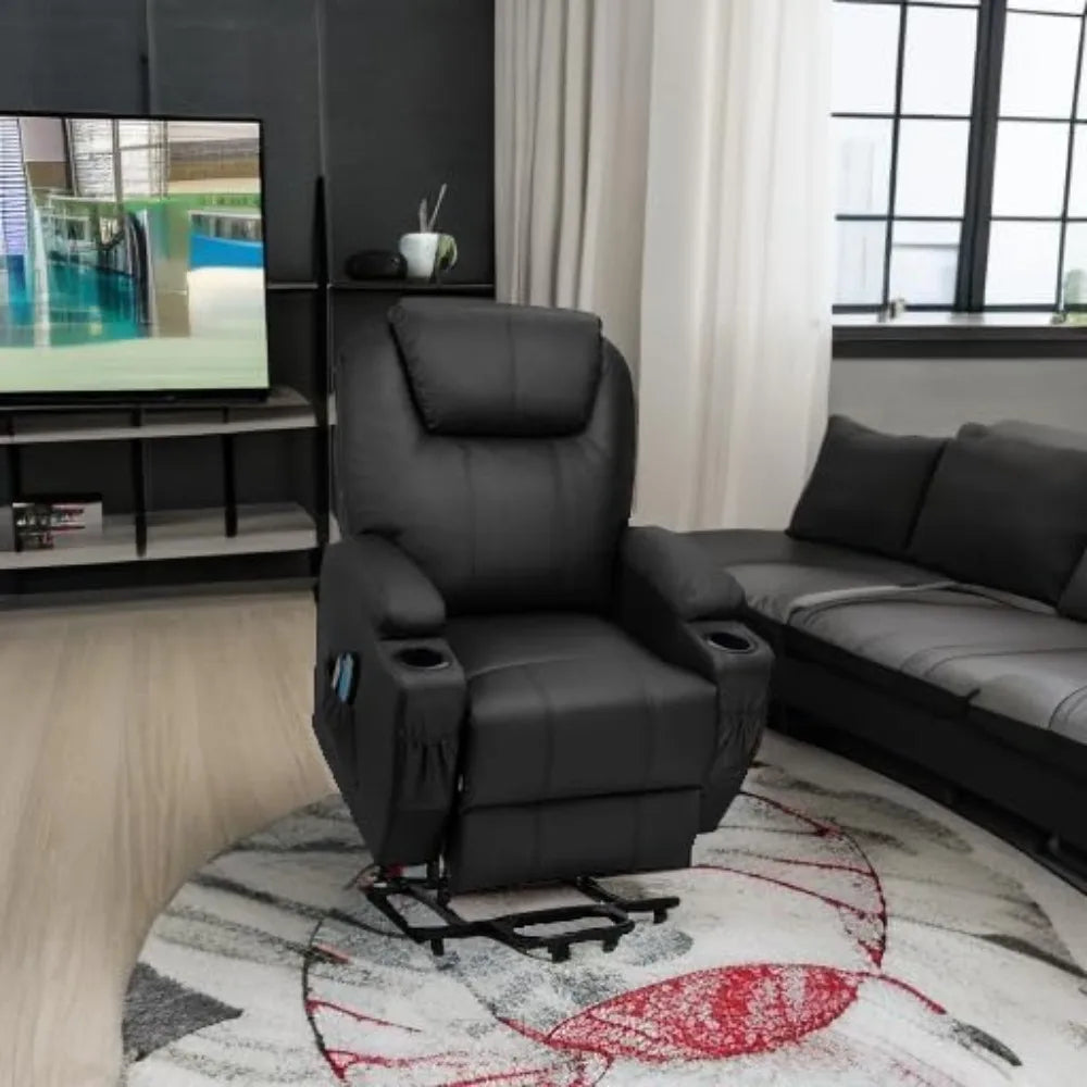 Power Lift Recliner Chair PU Leather with Massage