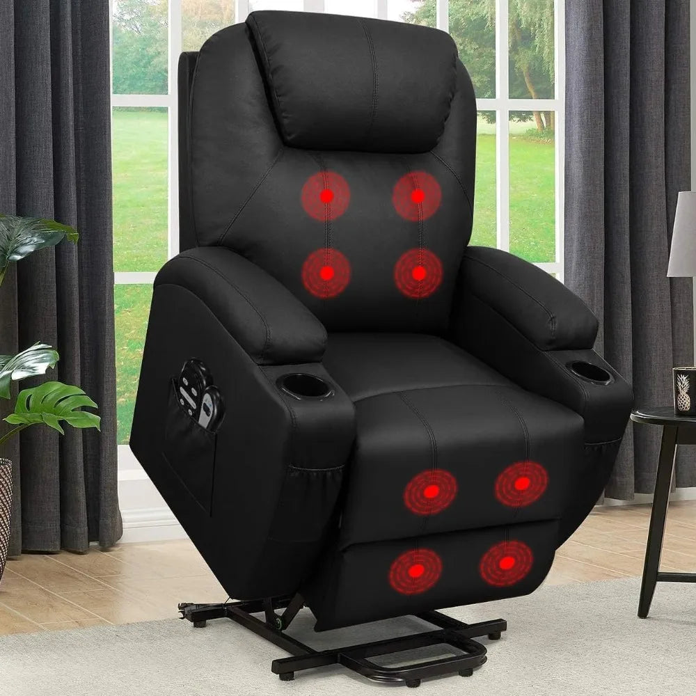 Power Lift Recliner Chair PU Leather with Massage
