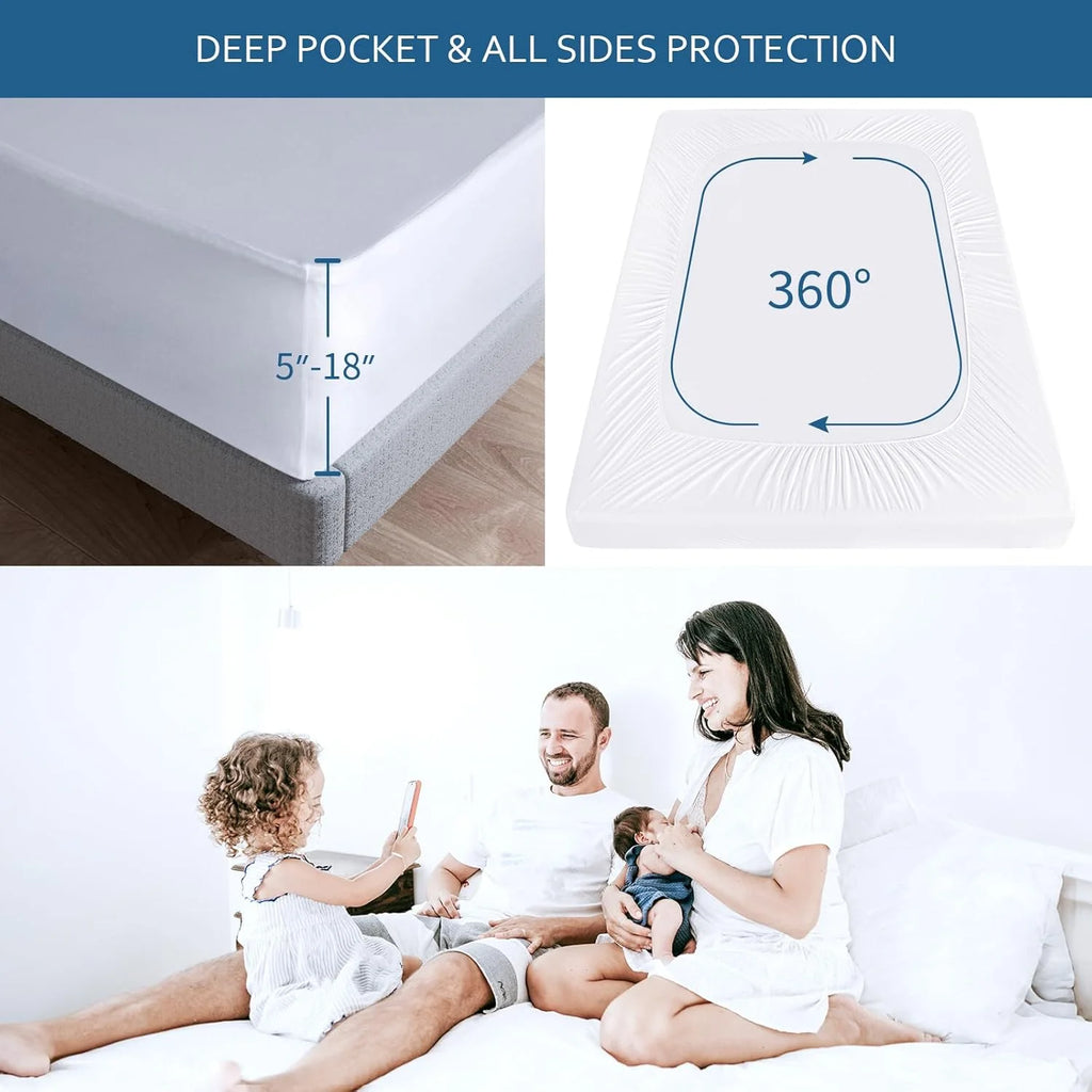 Waterproof Mattress Protector and Fitted Sheets Machine Washable