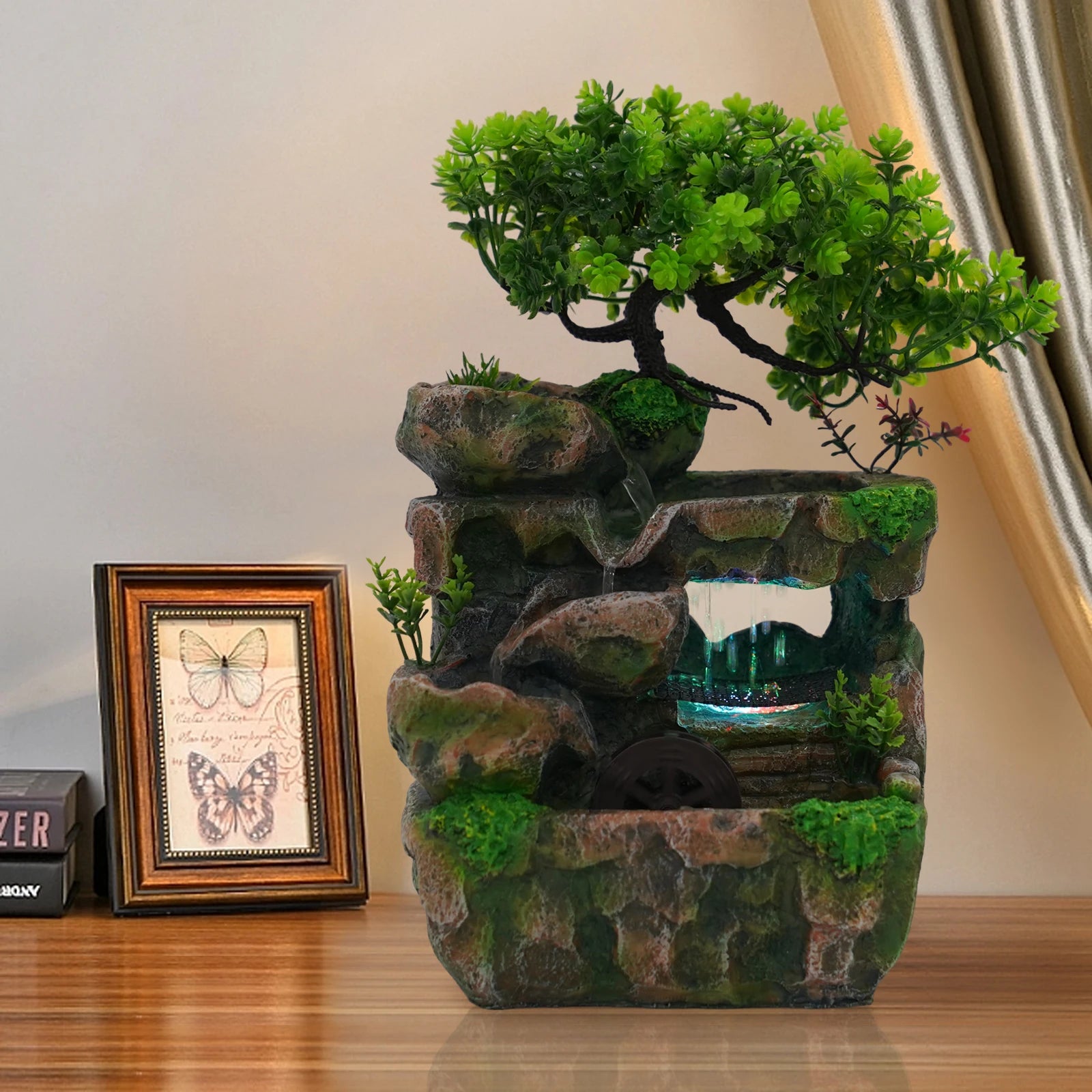 Resin Fountain Ornament w/ LED Light