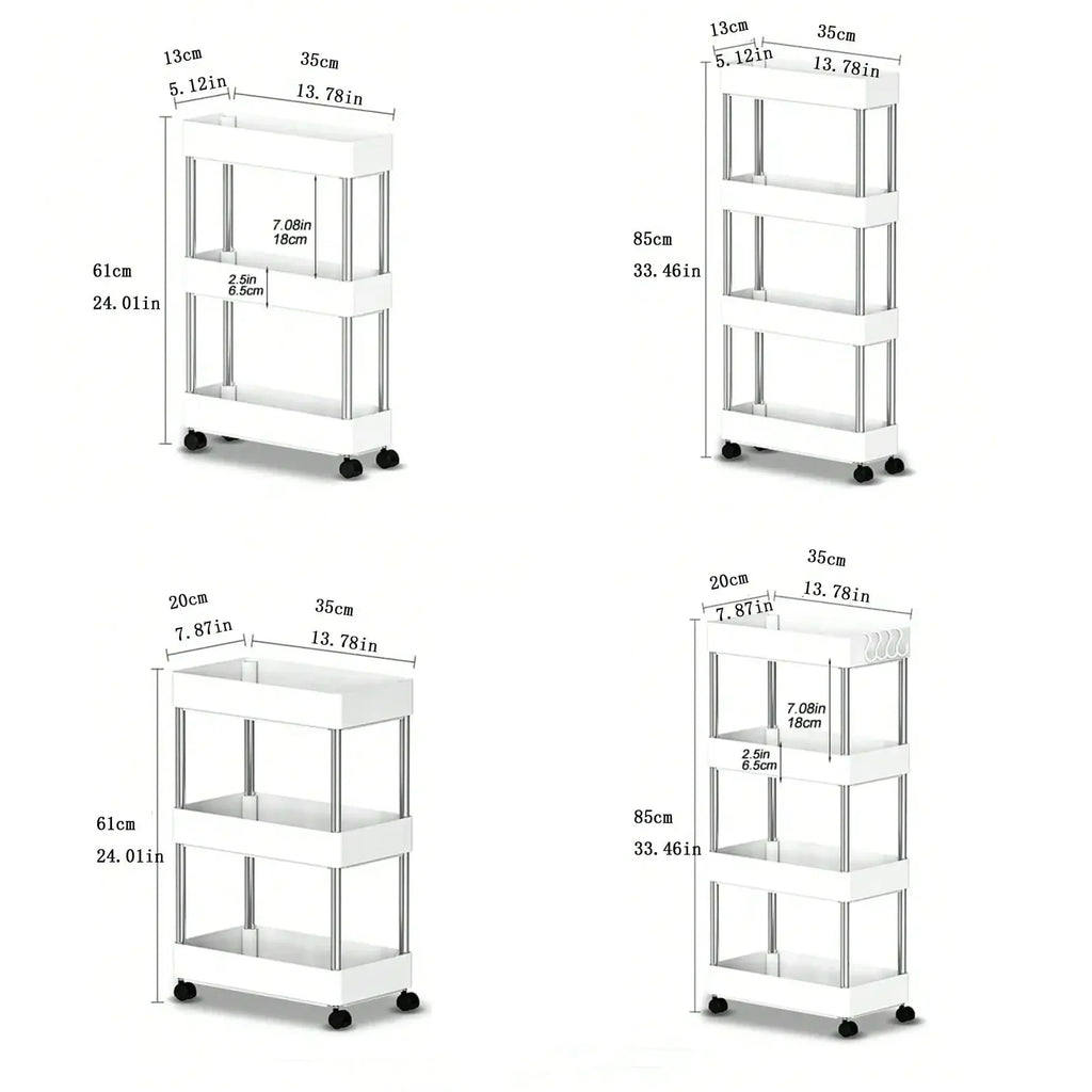 Rolling Utility Cart Storage Shelf  Slide Organizer