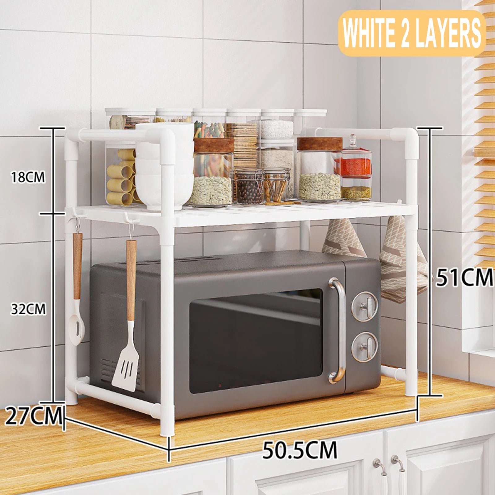 Microwave Shelf Kitchen Storage Rack Organizer