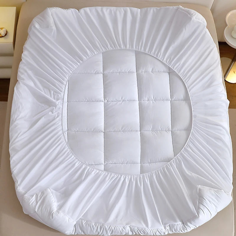 1 Piece Twin Full Queen King 360gsm White Quilted Thin Mattress Pad
