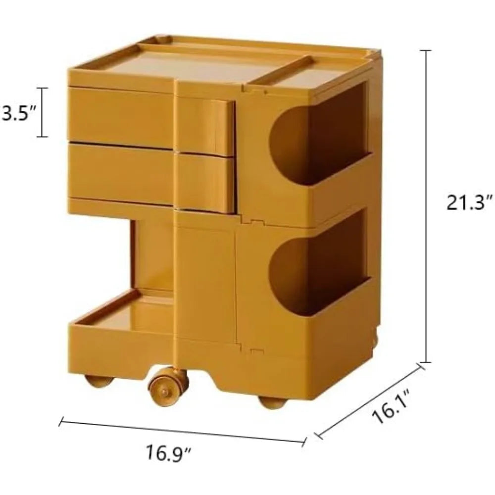360° Rotating End Table - 2-Tier Modern Nightstand w/ Removable Shelves