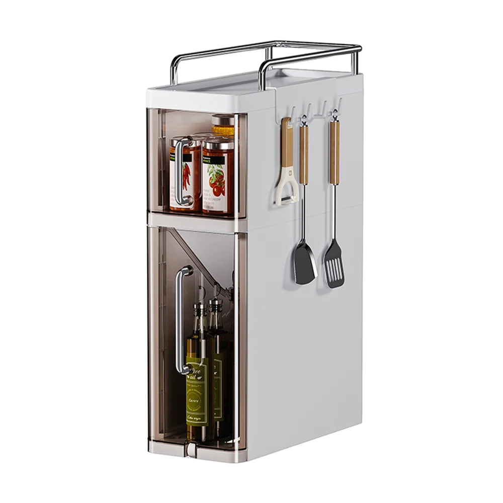 Pull-Out Kitchen Spice Rack Narrow Countertop Organizer