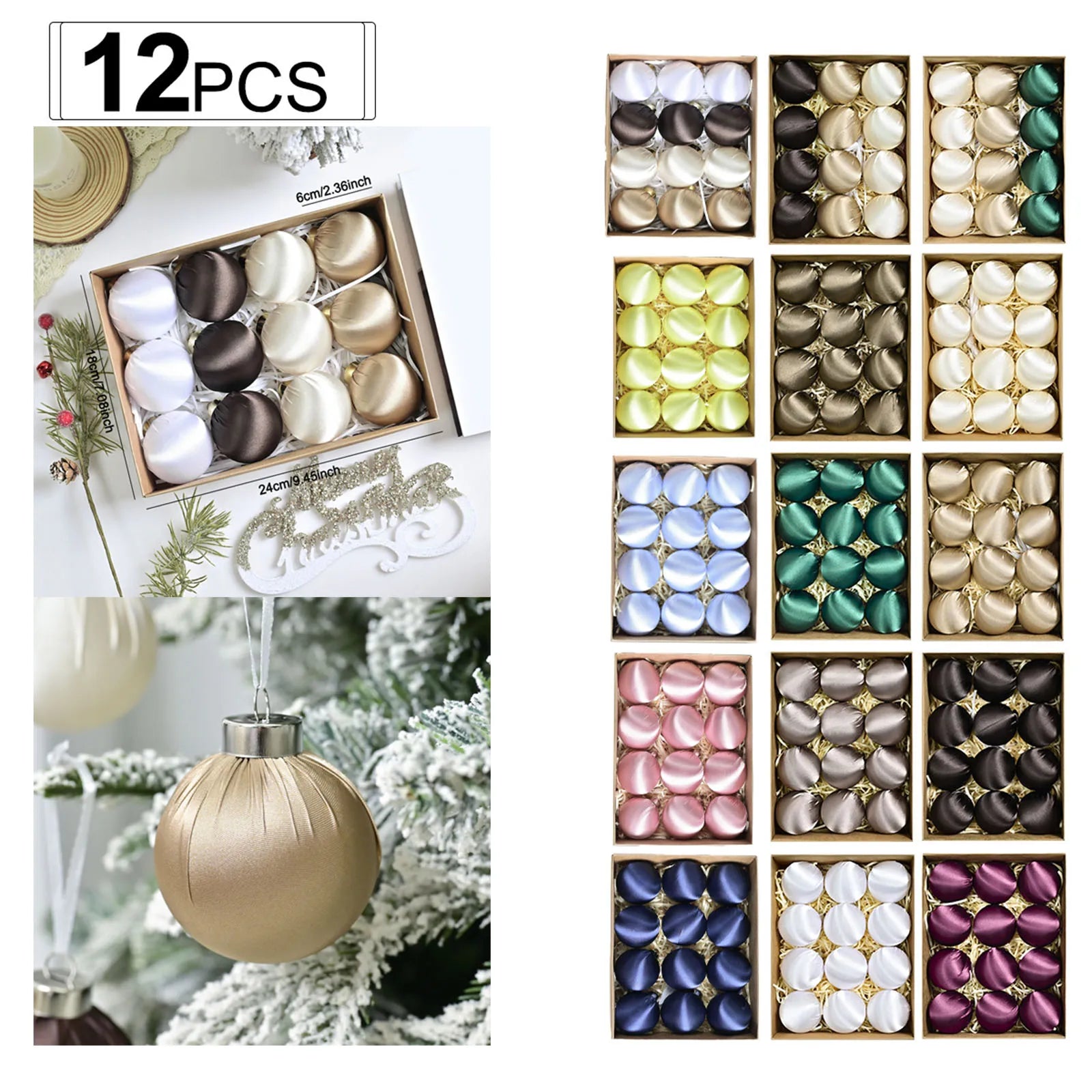 12pcs Christmas Hanging Ball Decorations,