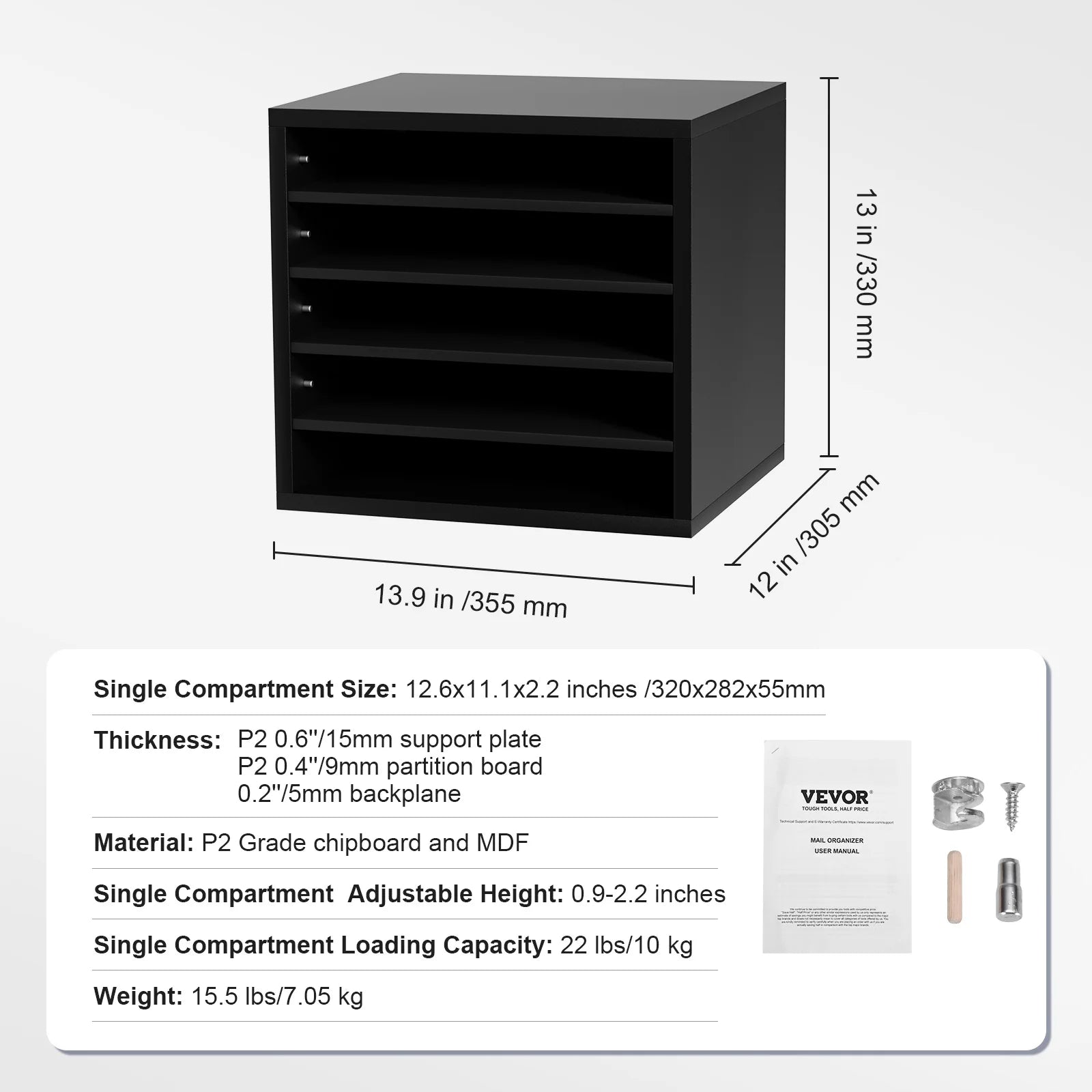 Literature Organizers 5/12/24/36 Compartments Office Mailbox w/ Adjustable Shelves