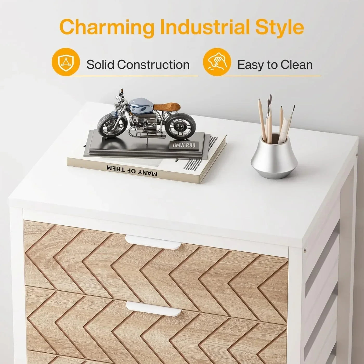 Office Cabinet with Drawers & Wheels