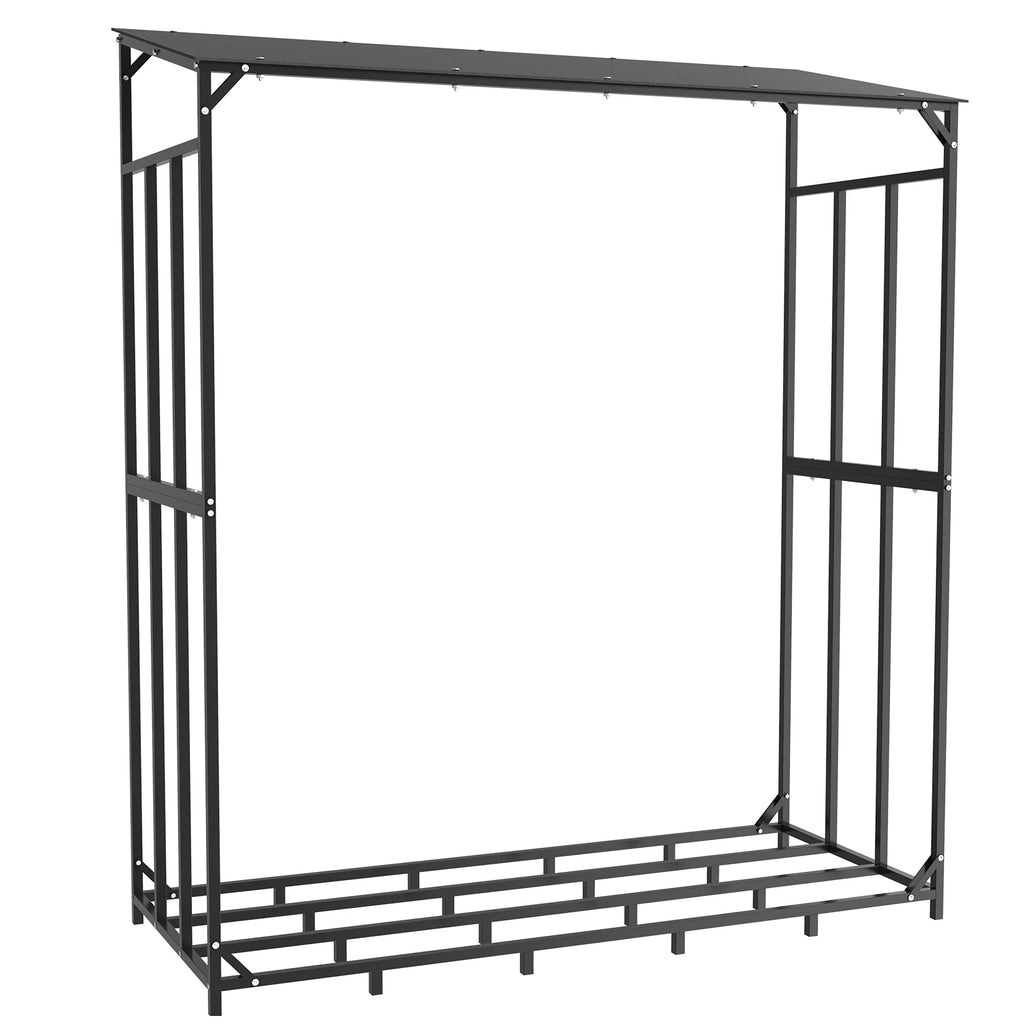 Tall Outdoor Firewood Rack with Cover