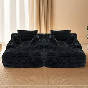 Boneless Couch Deep Seat with 3 Pillows