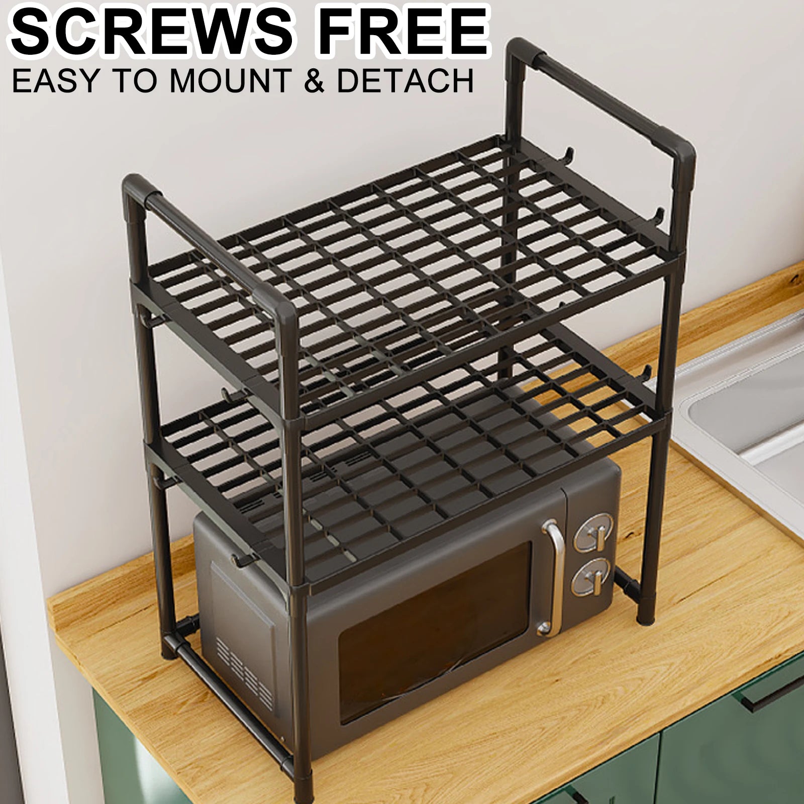 Microwave Shelf Kitchen Storage Rack Organizer