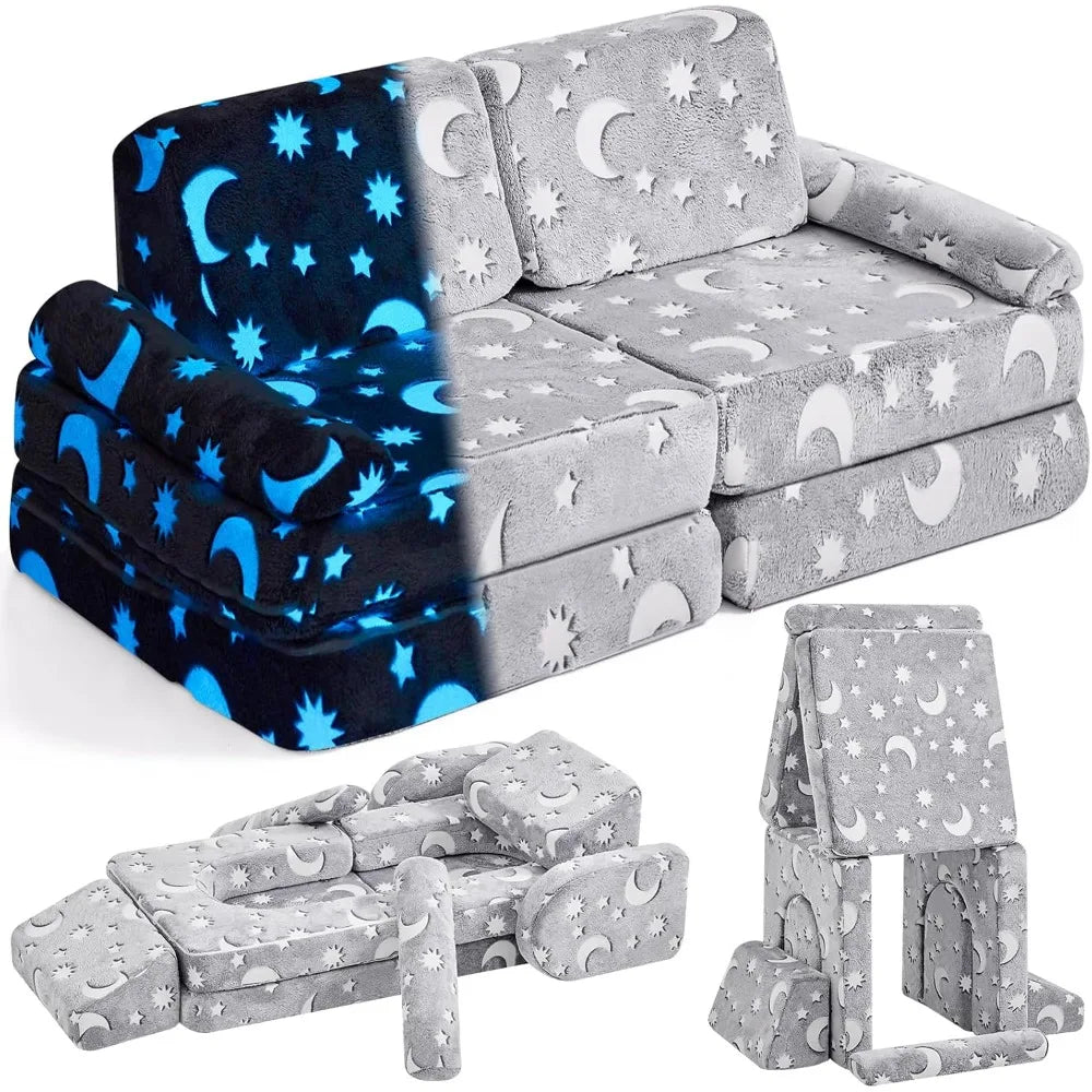 Modular Play Couch, Sectional Sofa, Convertible Foam & Floor