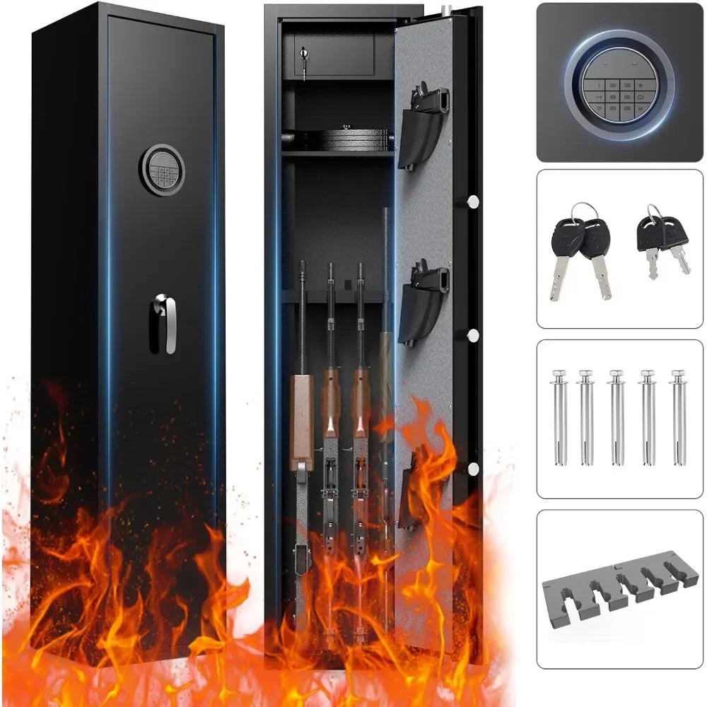 5-Gun Capacity Safe with Drawer And Removable Shelf