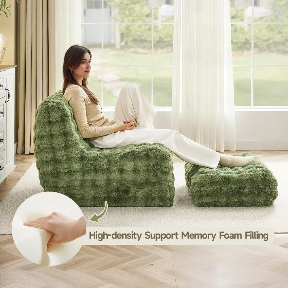 Giant Bean Bag Chair Plush Lazy Floor Sofa