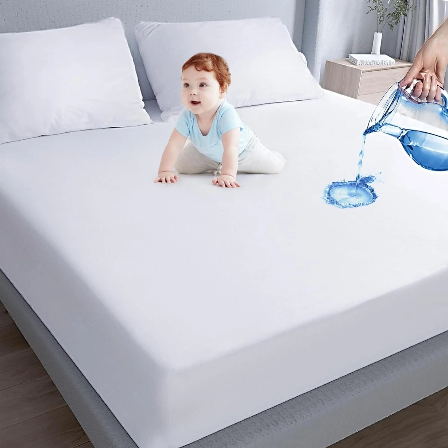Waterproof Mattress Protector and Fitted Sheets Machine Washable