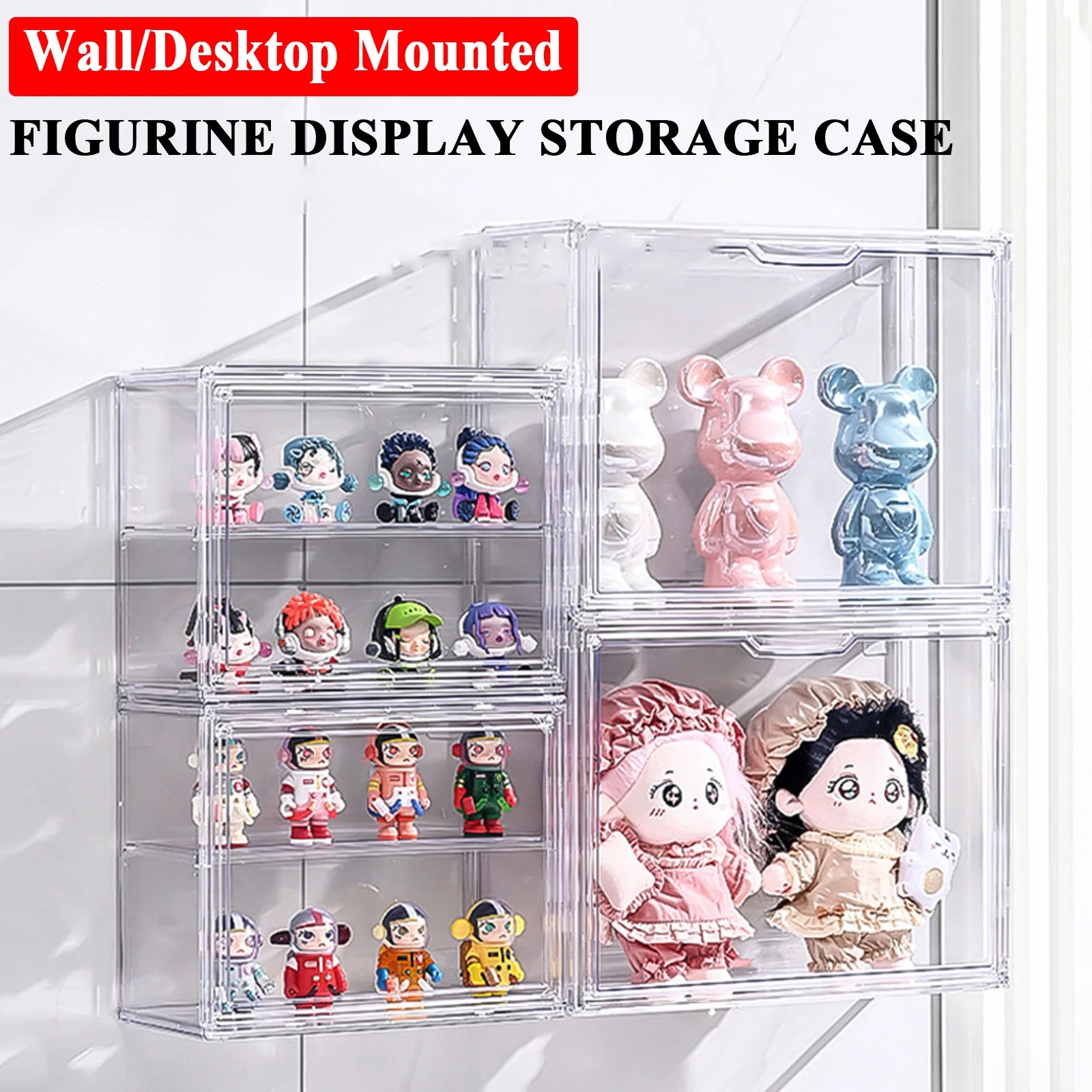 Storage Display Box Transparent Doll Organizer Case For Figurine