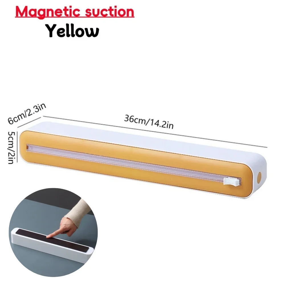 Foil and Plastic Wrap Organizer Refillable Food Cling Film Dispenser