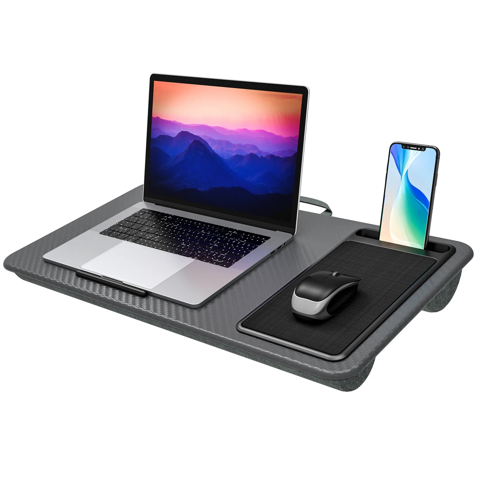 Lap Desk  Pro Mouse Pad and Phone Holder 21.1x12inch Anti-Slip Strip PORTABLE LIGHTWEIGHT