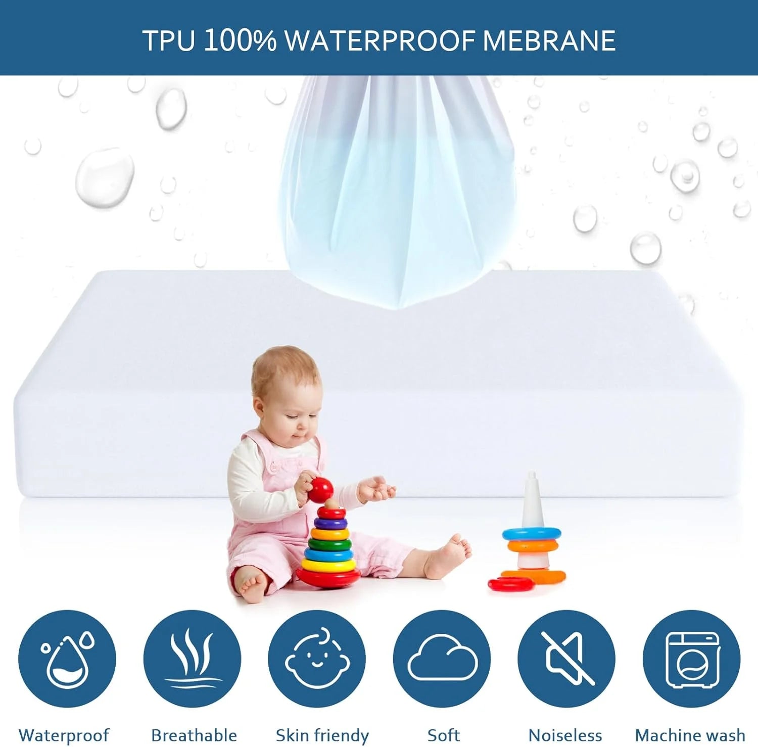 Waterproof Mattress Protector and Fitted Sheets Machine Washable