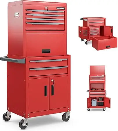 6 Drawers 3-in-1 Extra Large Tool Storage Cabinet with 4” Universal Lockable Wheels