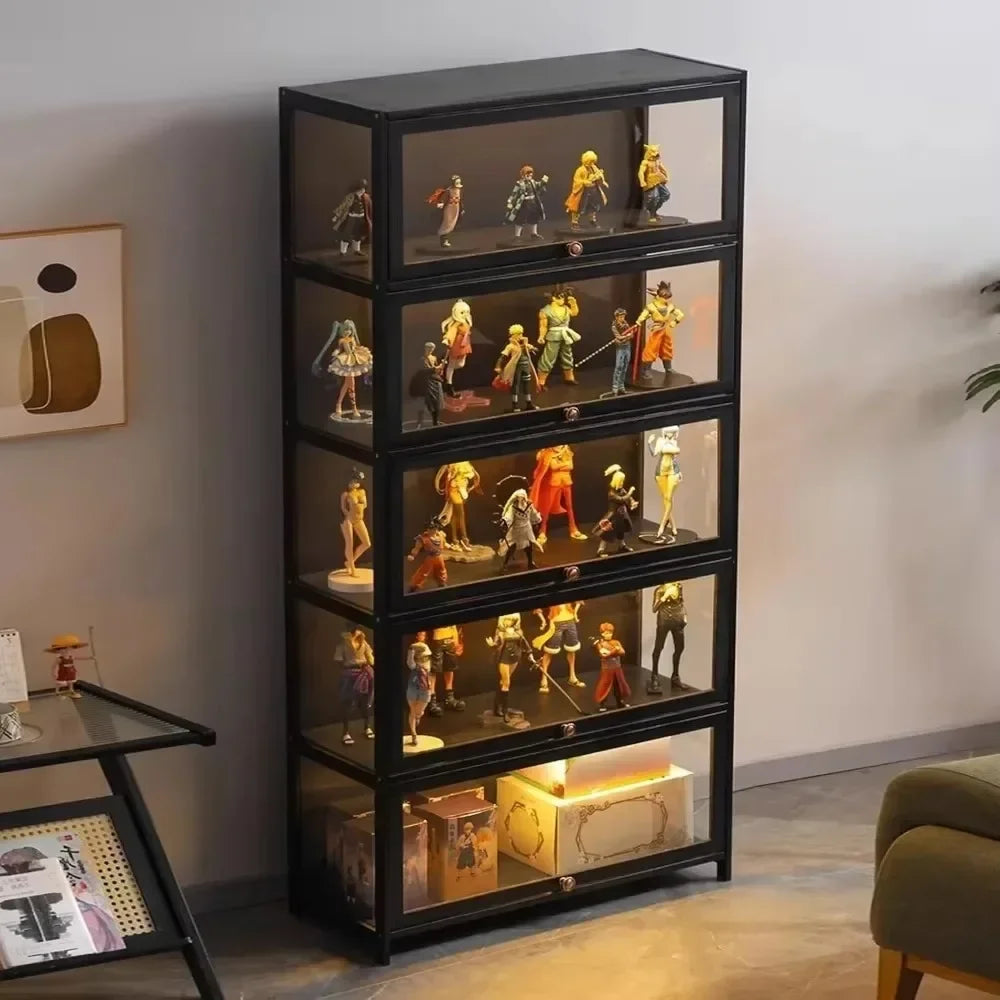 5-Tier Curio Display Cabinet, Storage Shelves with Acrylic Door