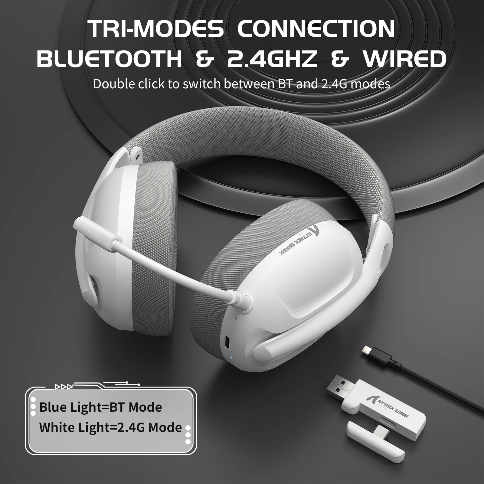 Lightweight Wireless Gaming Headset for PC/PS4/PS5/Switch/Xbox