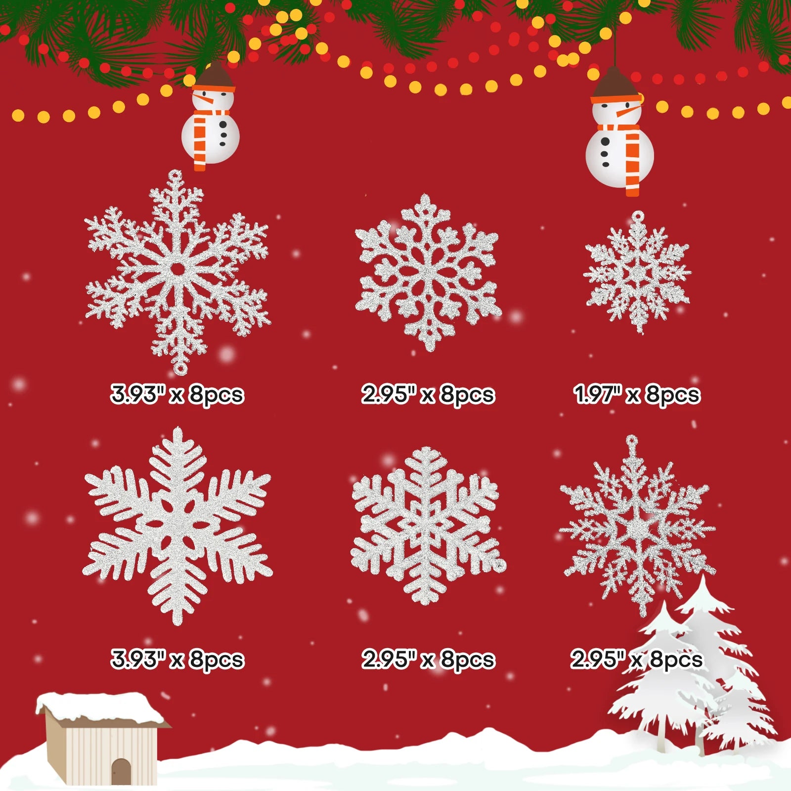 48pcs Snowflakes-Christmas Tree Decoration