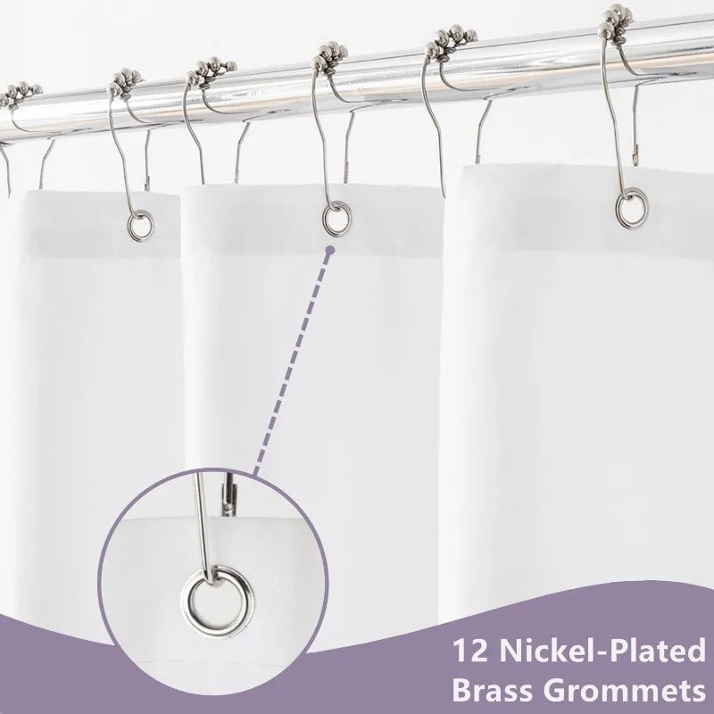 Waterproof Fabric Shower Curtain Liner with 6 Magnets,Soft Cloth & Light-Weight