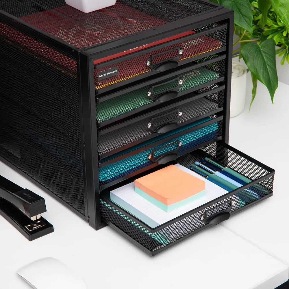 5 Drawer File Storage Organizer Efficient Workspace Accessory