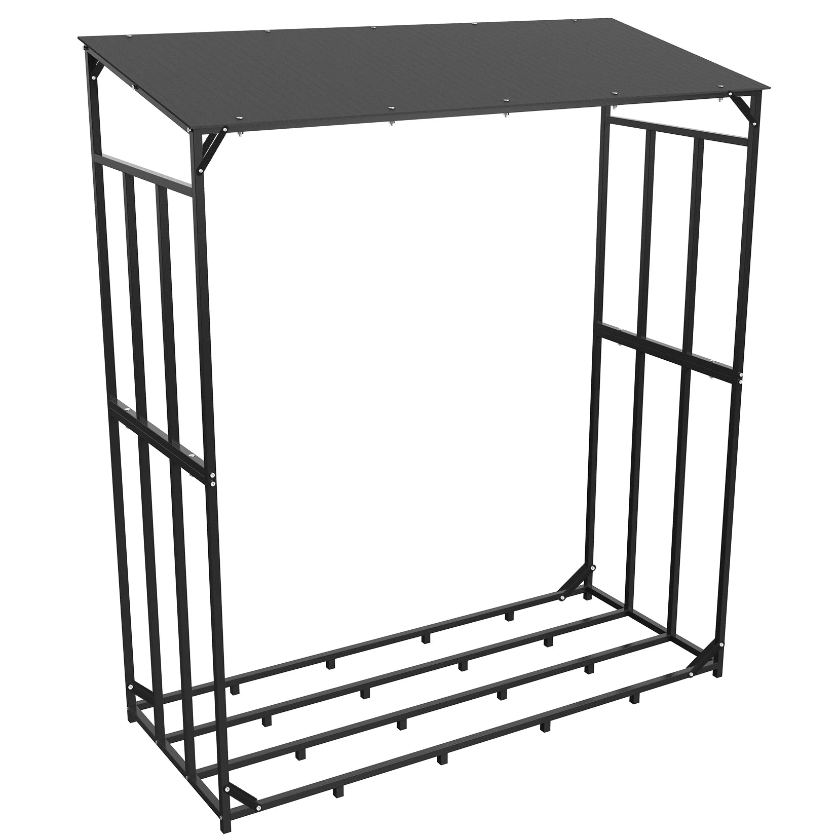 Tall Outdoor Firewood Rack with Cover