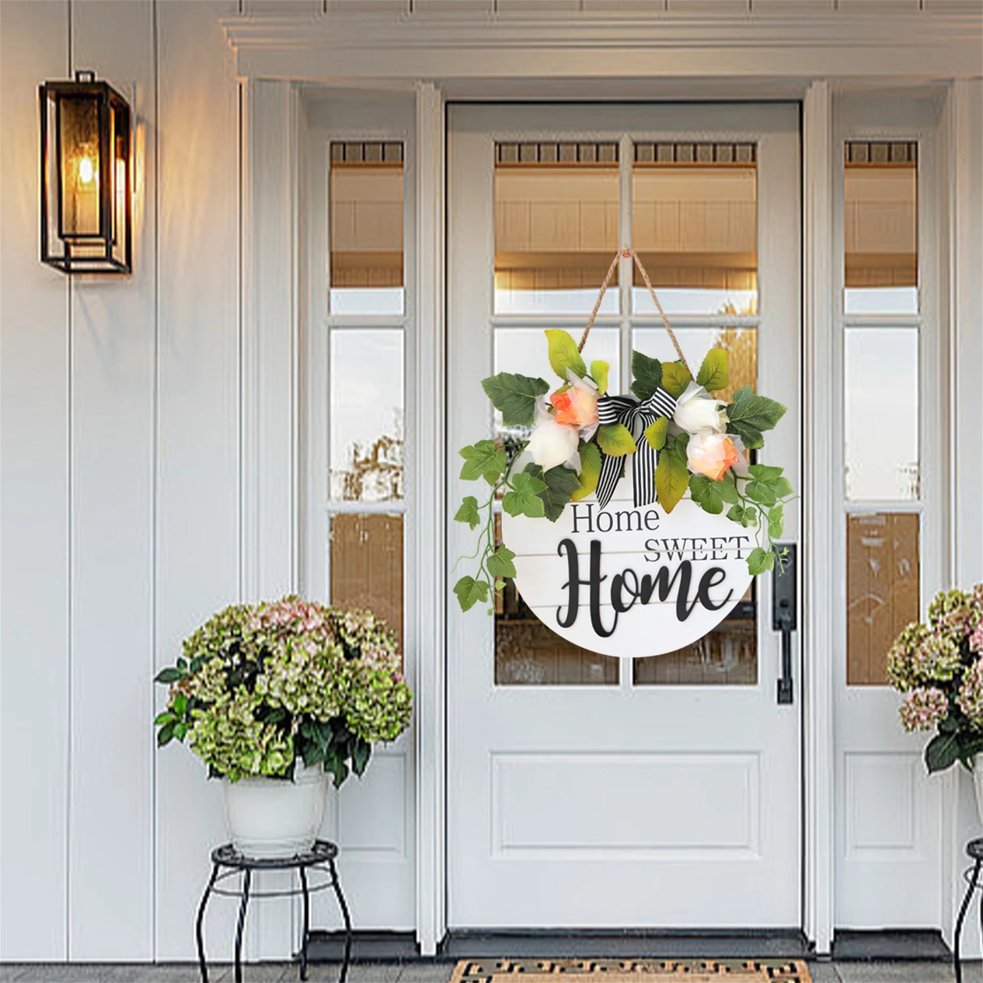 Rustic Wooden Welcome Sign Round Plaque
