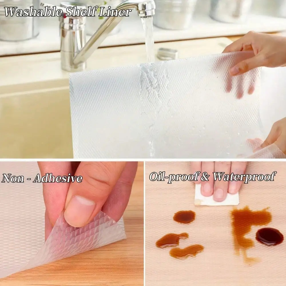 1 Roll 300cm/118inch Waterproof Non-Slip Plastic Shelf Liner