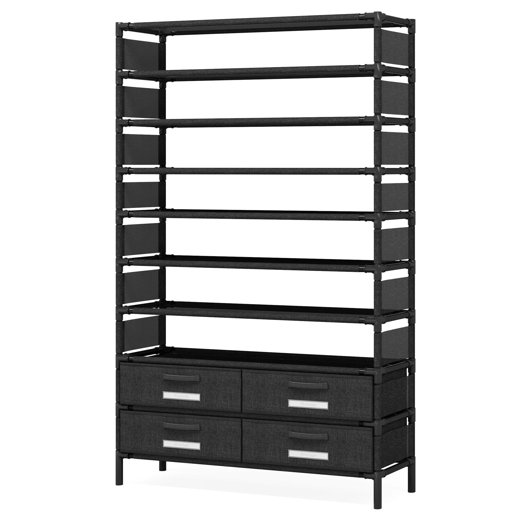 10 Tier Shoe Rack Organizer with 4 Bins Drawers for Closet Entryway,