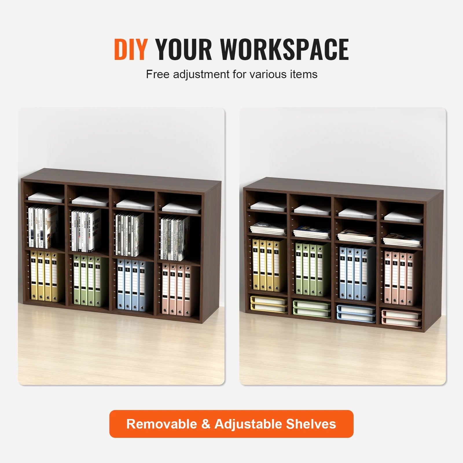 Literature Organizers 5/12/24/36 Compartments Office Mailbox w/ Adjustable Shelves