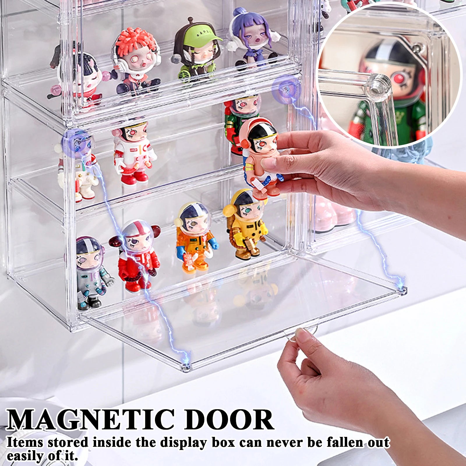 Storage Display Box Transparent Doll Organizer Case For Figurine