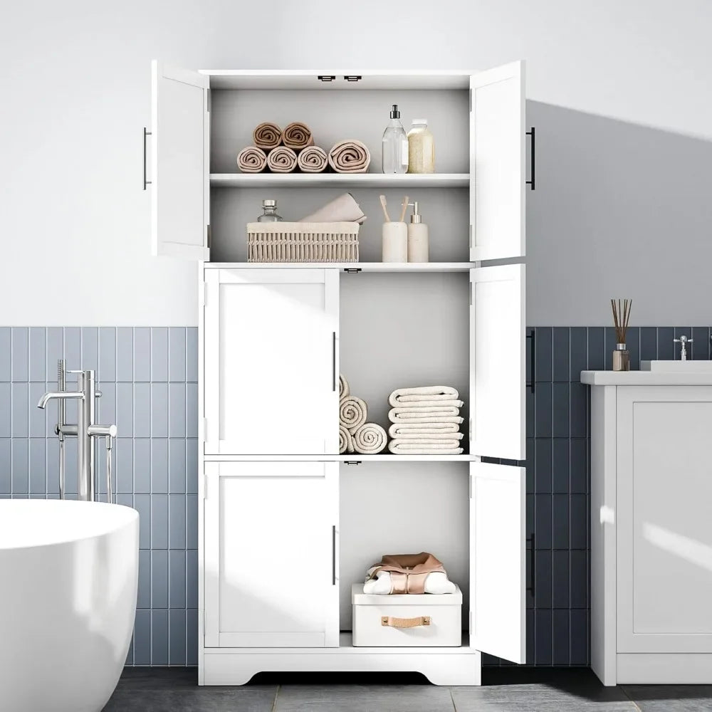 68.5" Pantry Storage Cabinet with 6 Doors and 3 Shelves