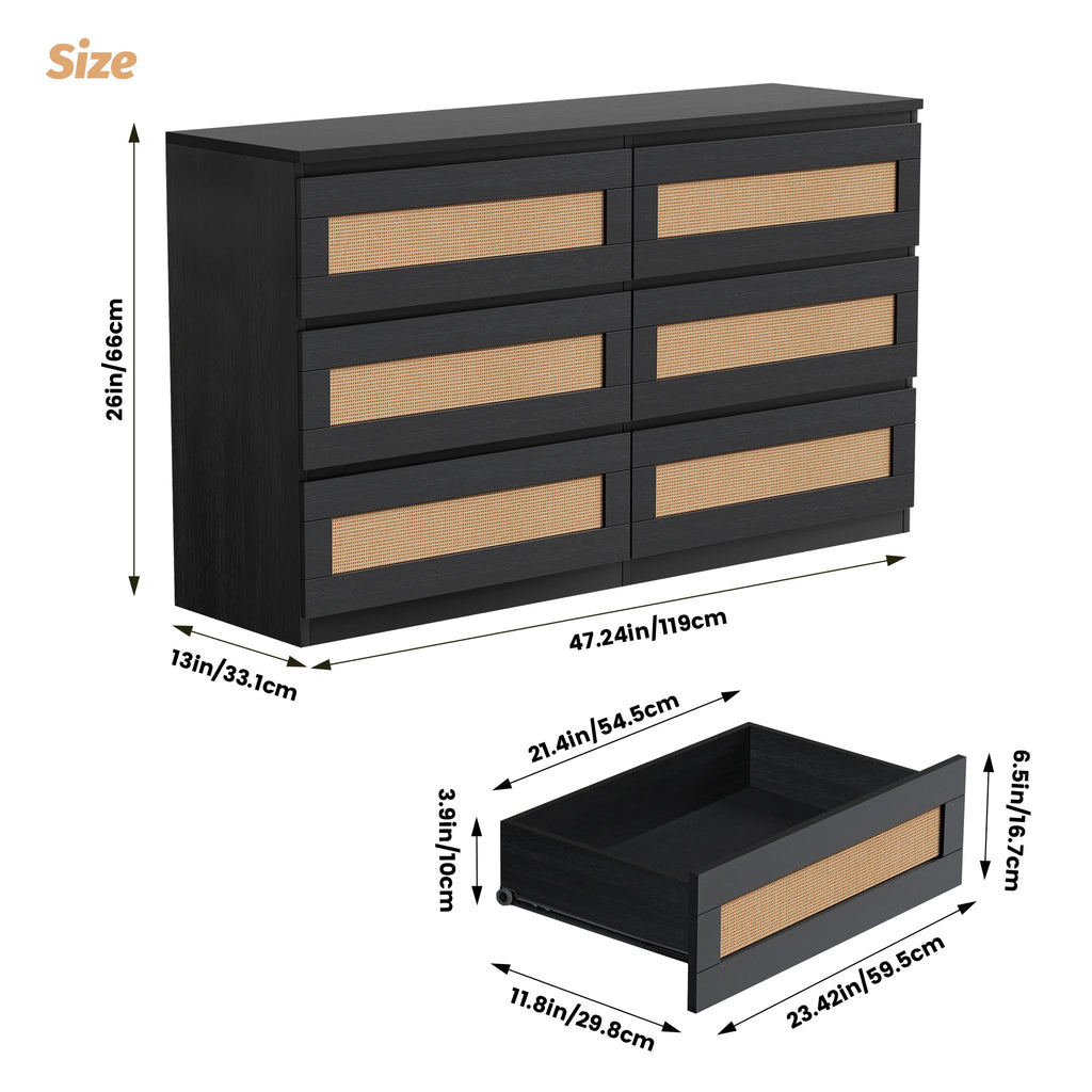 Modern Wide Chest of Drawers with Anti-Tip Kit